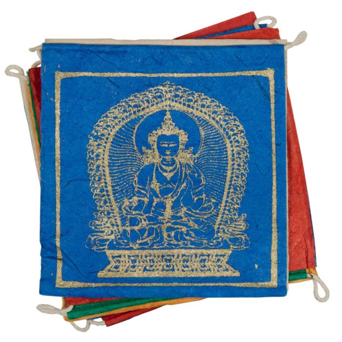Miniature Tibetan Prayer Flag "Medicine Buddha" - Everyday Zen Gifts