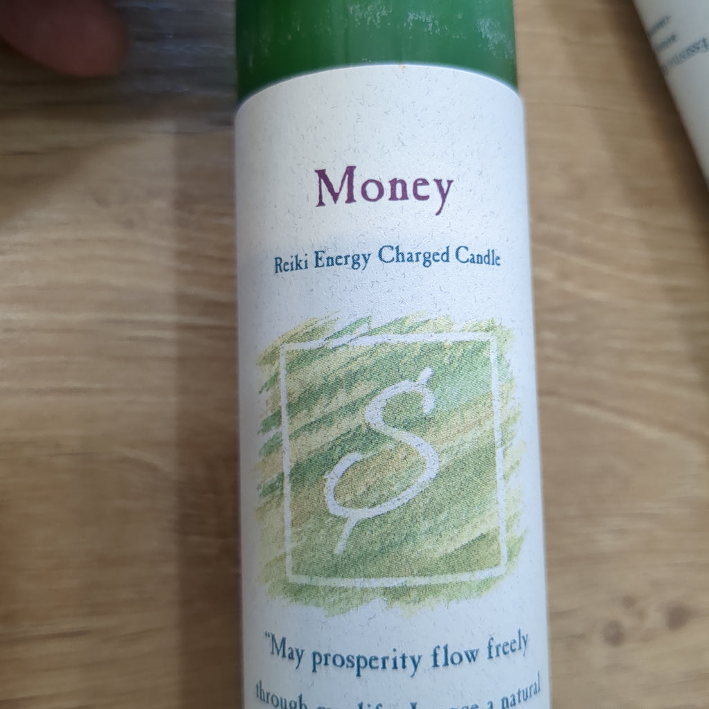 Money Reiki Pillar Candle