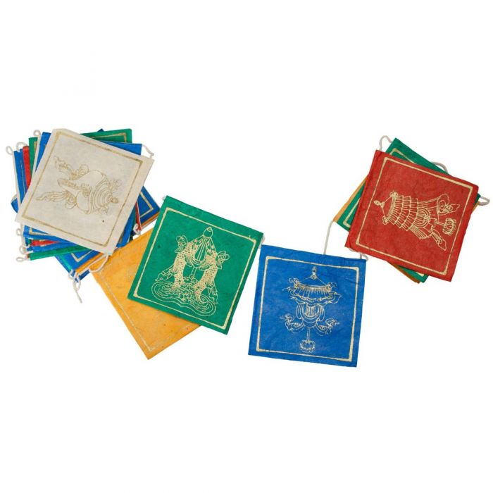 Miniature Tibetan Prayer Flag "Auspicious Signs" - Everyday Zen Gifts