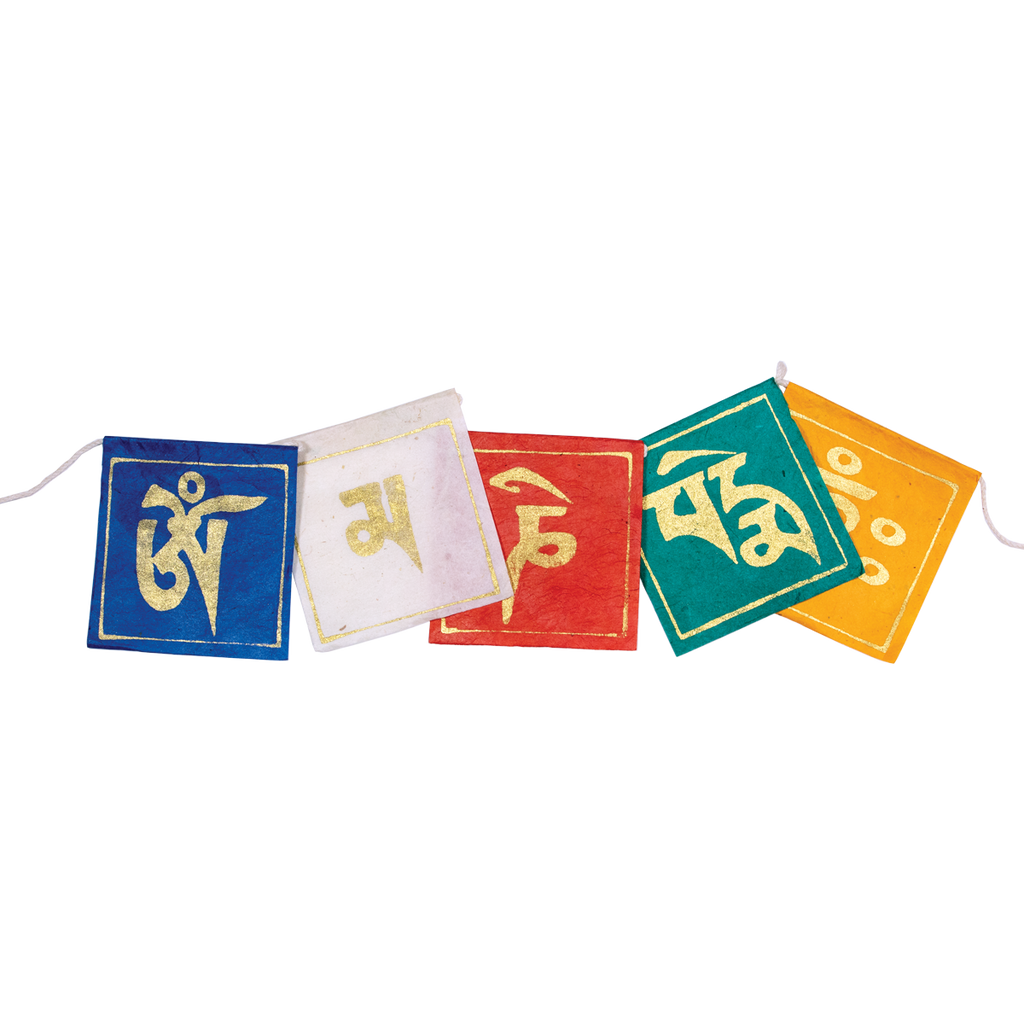 Miniature Tibetan Prayer Flag "Om Mani Padme Hung" - Everyday Zen Gifts