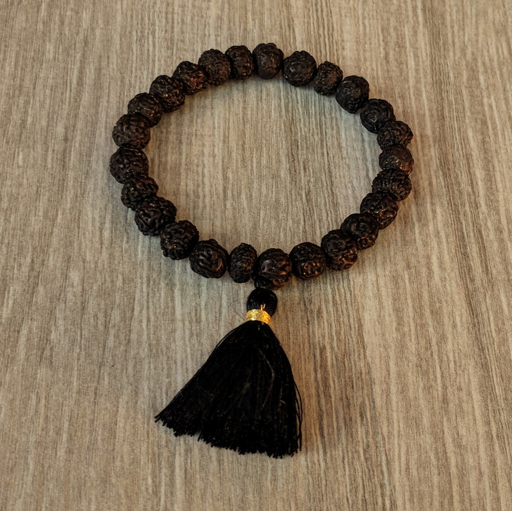 Black Rudraksha Bracelet with Black Tassel