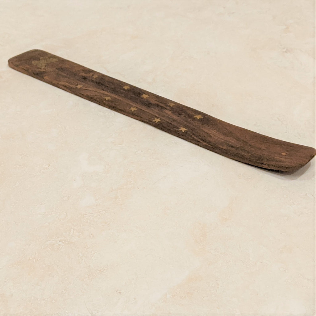 Wooden Rectangle Incense Holder with Butterfly