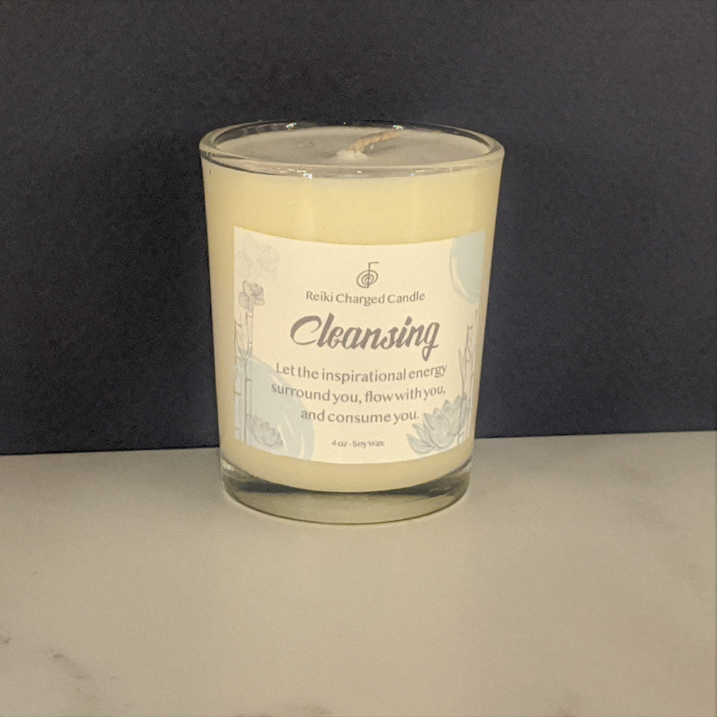 "Cleansing" Reiki Glass Votive Candle