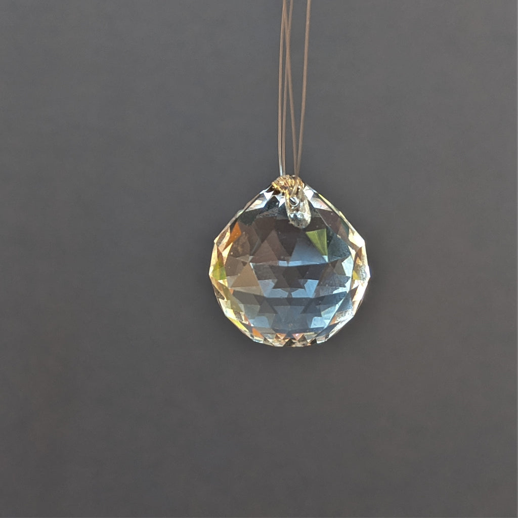 Clear Faceted Sphere Prism