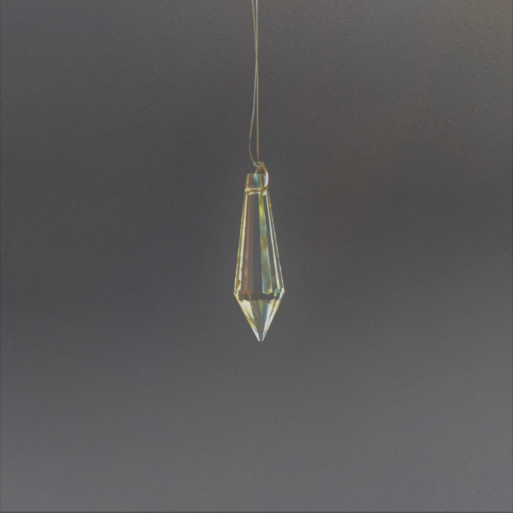 Clear Faceted Tear Drop Crystal Prism