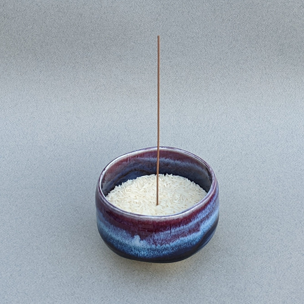 Twilight Blue Ceramic Incense Bowl
