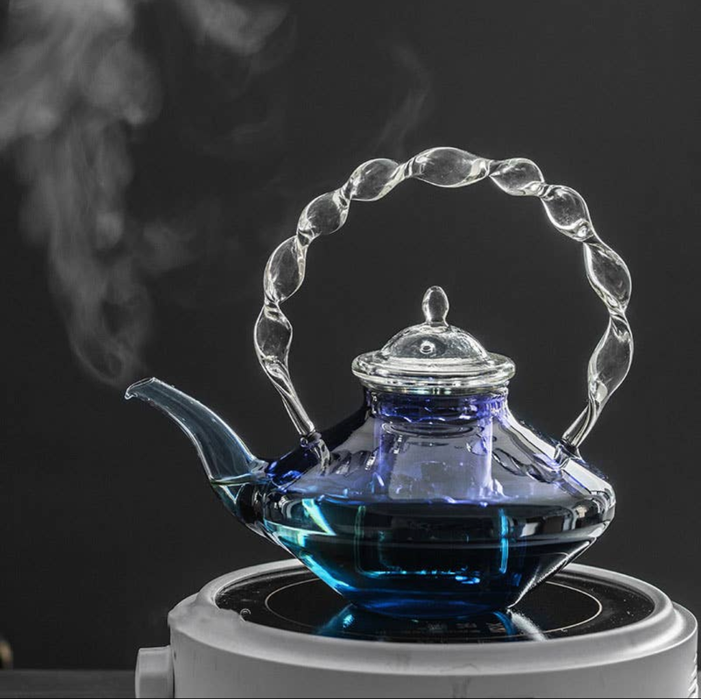 Handblown Cobalt Blue Glass Teapot